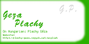 geza plachy business card